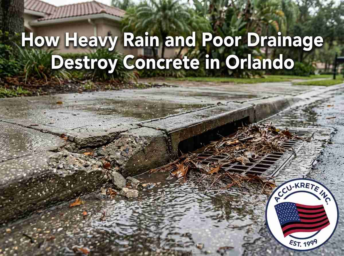 How Heavy Rain and Poor Drainage Destroy Concrete in Orlando