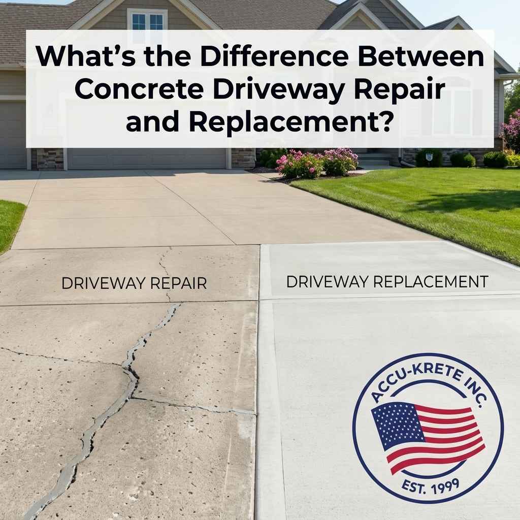 What's the Difference Between Concrete Driveway Repair and Replacement?