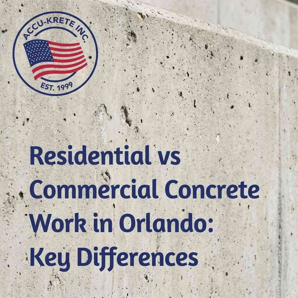 Residential vs Commercial Concrete Work in Orlando: Key Differences