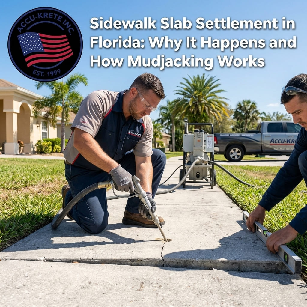 Sidewalk Slab Settlement in Florida: Why It Happens and How Mudjacking Works