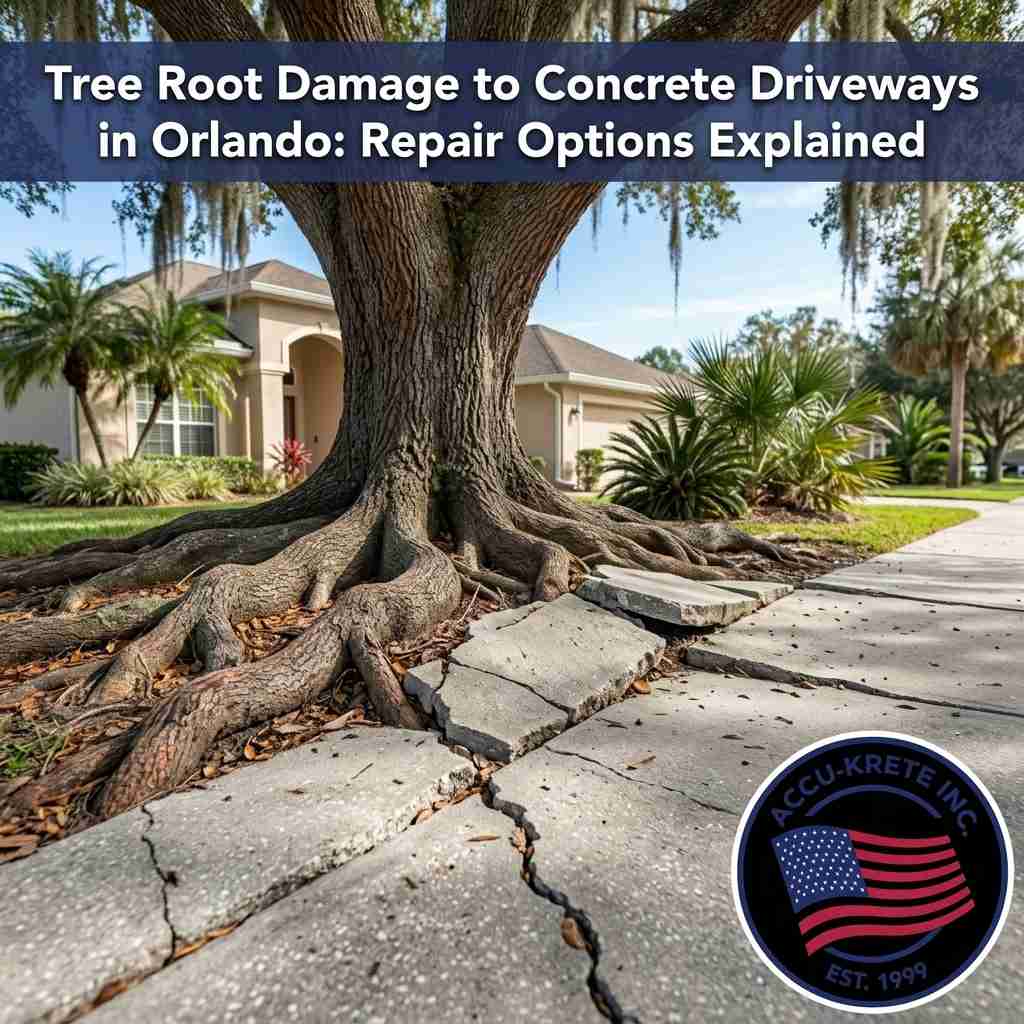 Tree Root Damage to Concrete Driveways in Orlando: Repair Options Explained