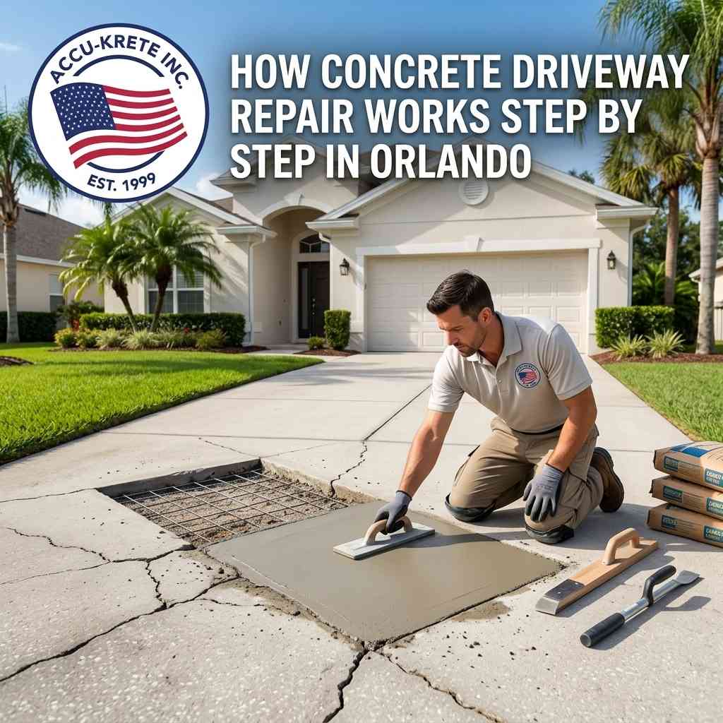 How Concrete Driveway Repair Works Step by Step in Orlando