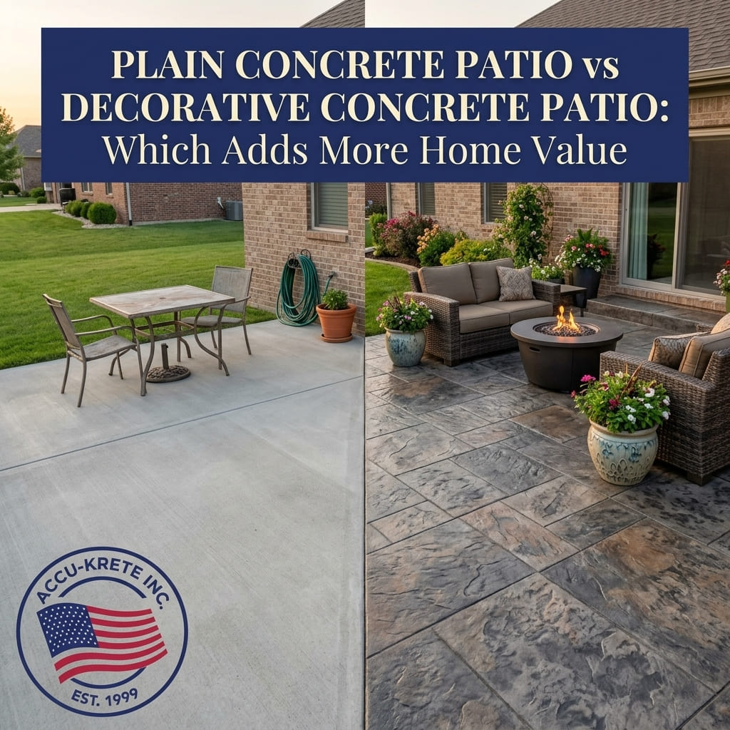 Plain Concrete Patio vs Decorative Concrete Patio