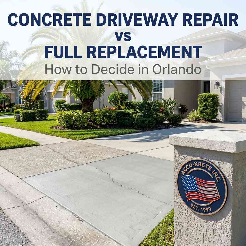 Concrete Driveway Repair vs Full Replacement: How to Decide in Orlando