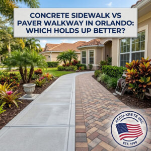 Concrete Sidewalk vs Paver Walkway in Orlando: Which Holds Up Better?