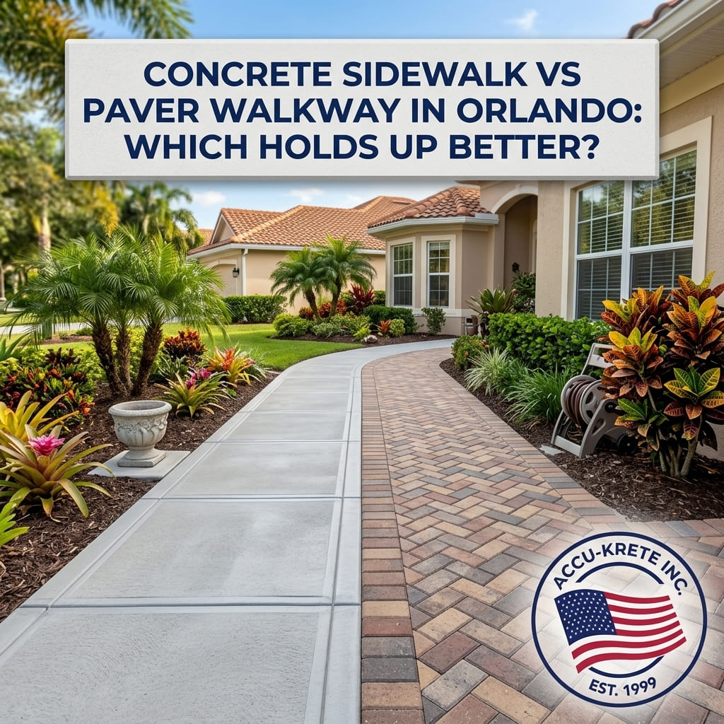 Concrete Sidewalk vs Paver Walkway in Orlando: Which Holds Up Better?