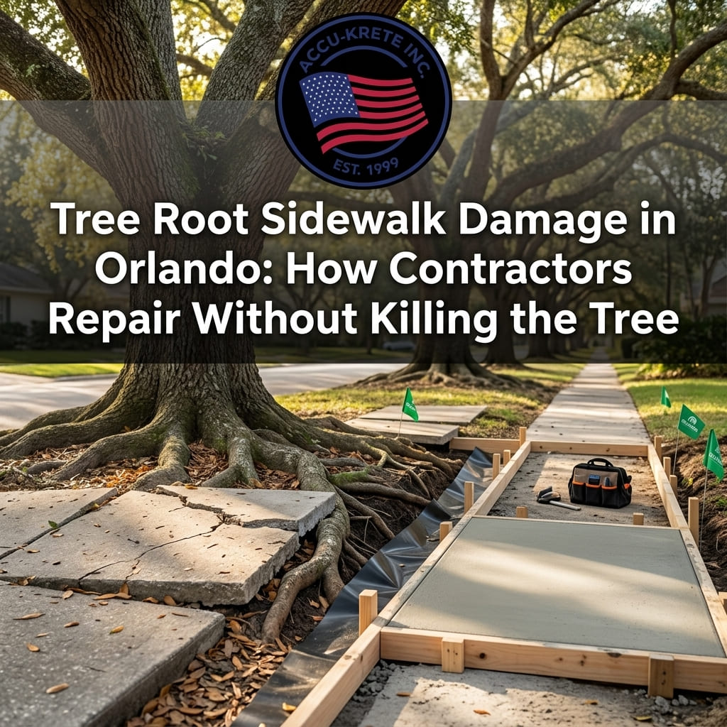 Tree Root Sidewalk Damage in Orlando: How Contractors Repair Without Killing the Tree