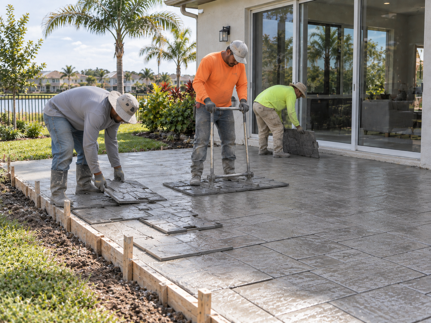 Home Concrete Walkway Orlando FL Residential walkway concrete at an Orlando home